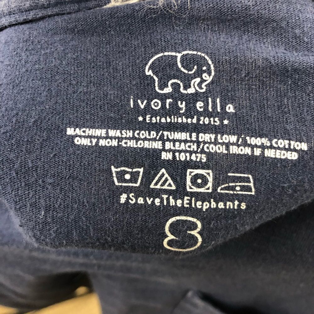 Ivory Ella long sleeve navy tee shirt size small - Picture 6 of 9